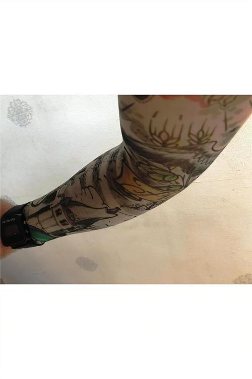 Çift Kol Giyilebilir Dövme Manzara Desenler Tattoo Sleeve