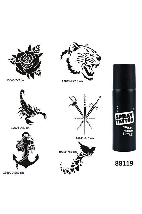 Akrep Gül Spray Tattoo Geçici Dövme Seti Dark Sprey Dövme Kiti