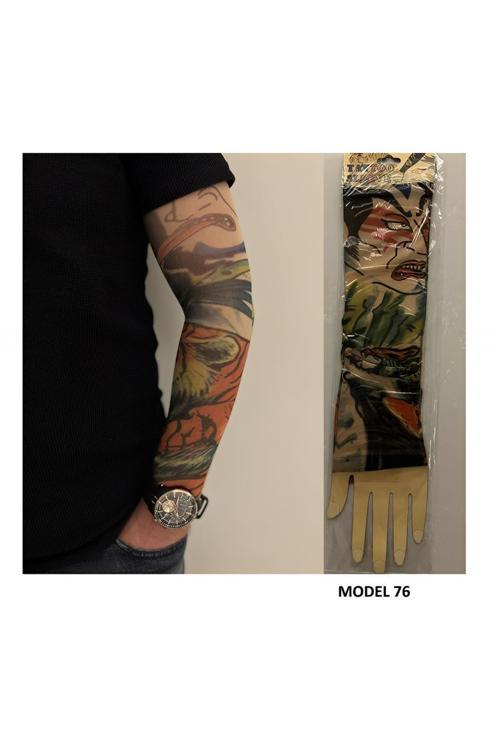 Giyilebilir Dövme Çift Kol 2 Adet Kol Çorap Dövmesi Sleeve tattoo Model76