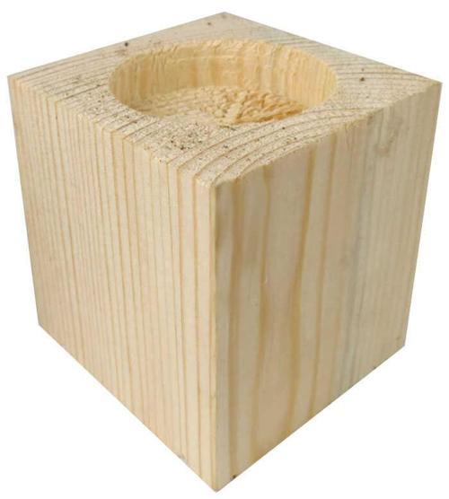 AĞAÇ KÜTÜK TEALİGHT MUMLUK KÜP NATUREL 1 ADET