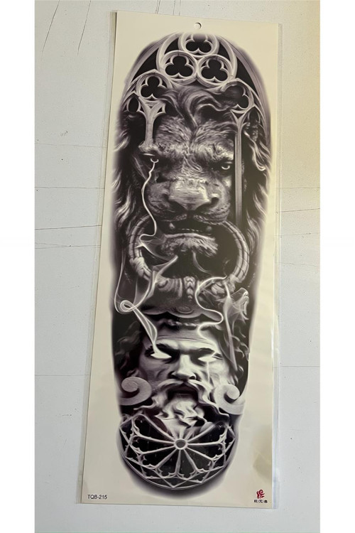 Aslan Zeus Kartal 1 Hafta Kalıcı Tam Kol Bacak Yapıştırma Geçici Dövme 46 CM