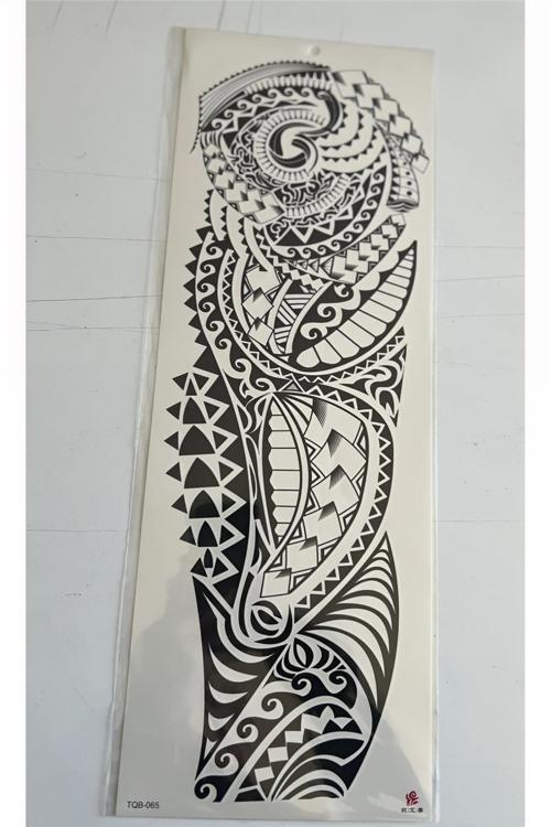 Tribal Sarmal 1 Hafta Kalıcı Tam Kol Bacak Yapıştırma Geçici Dövme 46 CM