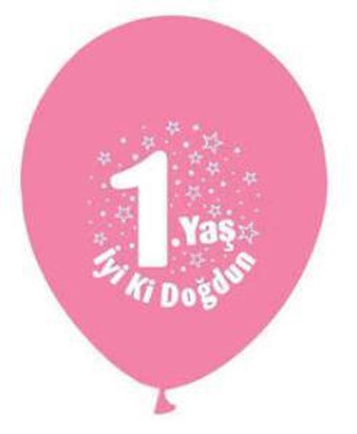 BALON 1 YAŞ İYİKİ DOĞDUN PEMBE 100 ADET