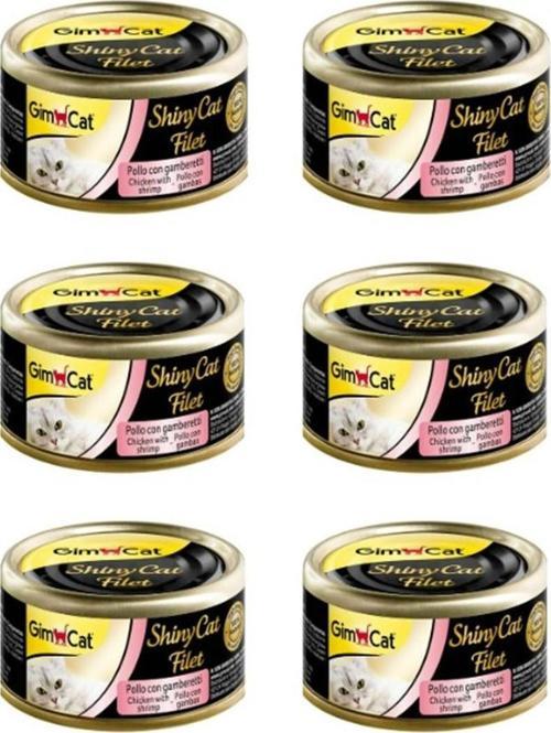 Shinycat Kıyılmış Fileto Tavuk Karides Kedi Konsevesi 6x70 Gr