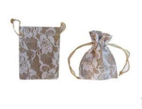 KESE ÇUVAL ÇİÇEKLİ  NATURAL 12*17cm 10 ADET