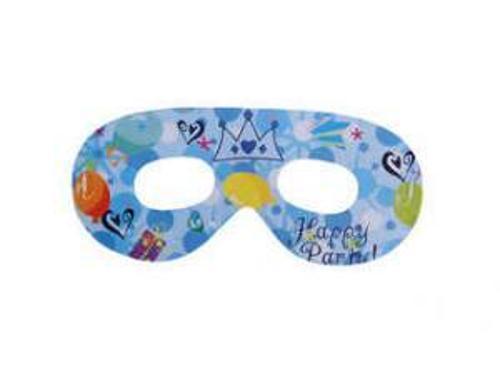 MASKE GÖZLÜK TAÇLI HAPPY BIRTHDAY MAVİ 10 ADET