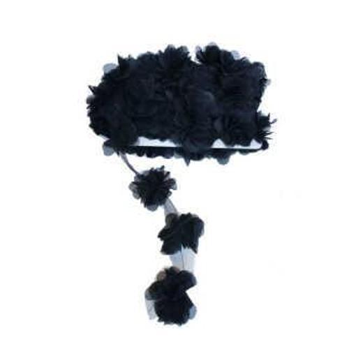 ÇİÇEK TÜL LAZER KESİM SİYAH 1 PAKET