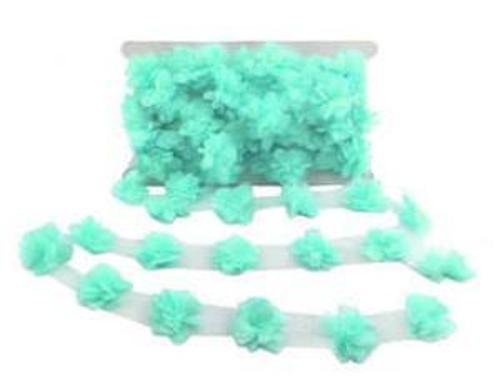 ÇİÇEK TÜL LAZER KESİM TURKUAZ 9 MT 1 PAKET