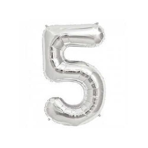 FOLYO BALON RAKAM 5 GÜMÜŞ 16 INC(40CM)1 ADET
