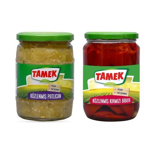 Közlenmiş Biber ve Patlıcan Cam Kavanoz 2 li