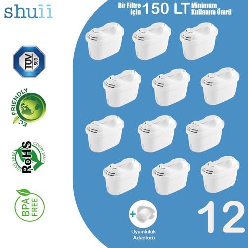 Pure+ I Su Arıtma Filtresi (12 Adet Filtre ) I Shuii Jugg ve Brita Maxtra+ ile Uyumlu