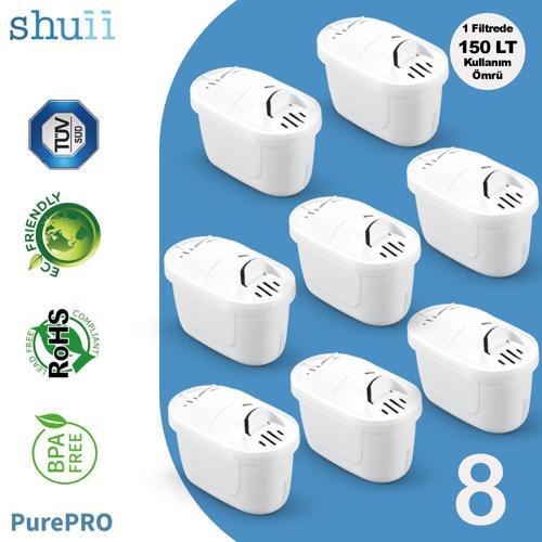PurePro I Su Arıtma Sürahi Filtresi (8 Adet Filtre ) I Jugg ve Brita Maxtra+ Pro ile Uyumlu