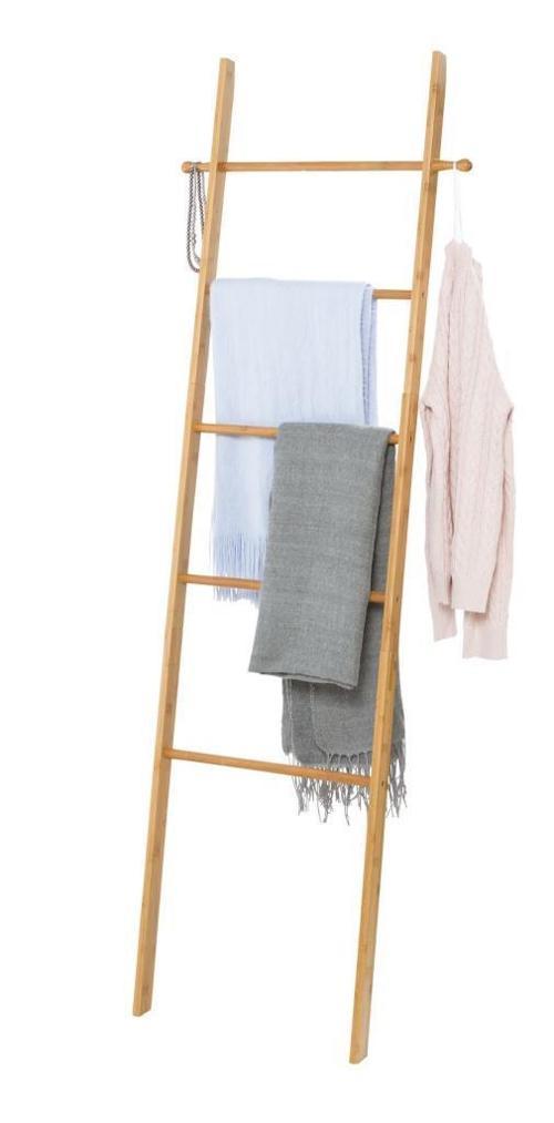 Bambu Merdiven Havluluk | Dekoratif Çok Amaçlı Kıyafet & Havlu Askısı |43x33x170 cm T36