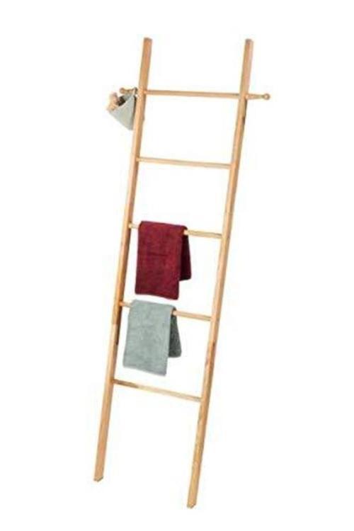 Bambu Merdiven Havluluk | Dekoratif Çok Amaçlı Kıyafet & Havlu Askısı 57x4x170 cm  T37