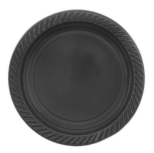 TABAK YUVARLAK 22 CM SİYAH 25 ADET