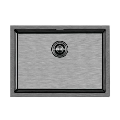 Stella 4449 PVD Füme Siyah 40x45 El Yapımı Paslanmaz Çelik Mutfak Eviyesi