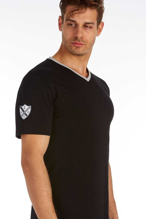Erkek Siyah V Yaka T-Shirt U.S 01.80151