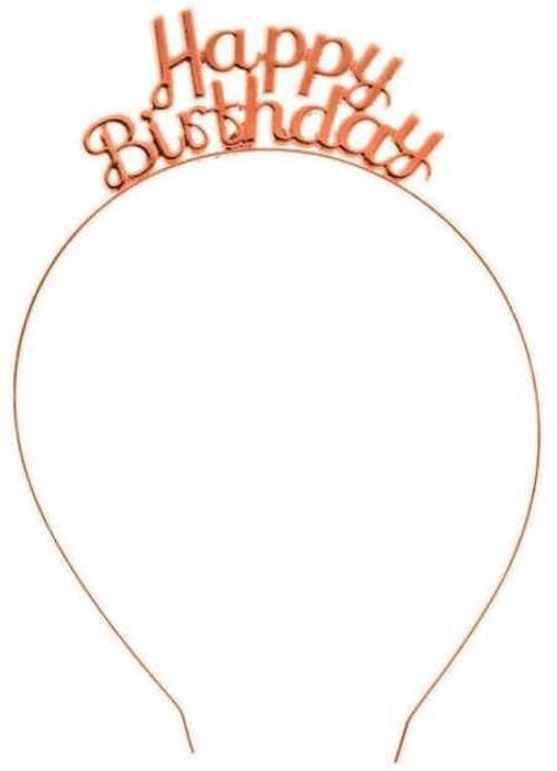 TAÇ HAPPY BIRTHDAY METAL ROSE GOLD 1 ADET 