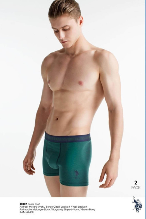 U.S. Polo Erkek Ikili Yeşil 80107 Boxer