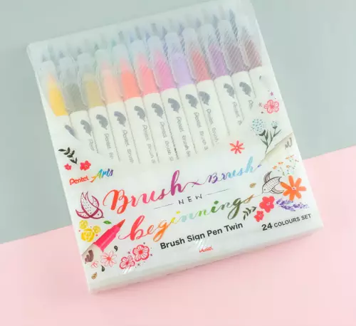 Arts Brush Sign Pen Twin 24'lü Fırça Uçlu Kalem Set / SESW30C-24