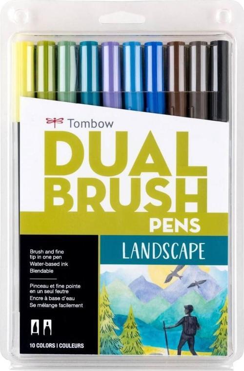 ABT Dual Brush Pen Grafik Kalemi 10'lu Set - Landscape