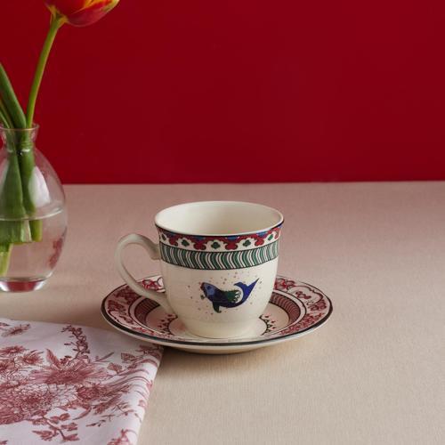 İznik Serisi Balık Çay Fincanı ve Tabağı 200 ml