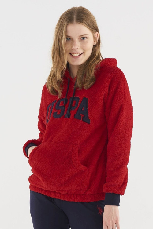U.S Polo Assn. 16808 Kadın Uzun Kollu Eşofman Takımı Kırmızı