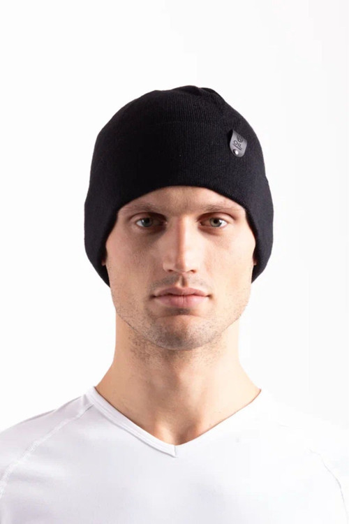 Unisex Siyah Polar Katmanlı Rüzgar Geçirmez Balıkçı Kayakçı Kışlık Bere