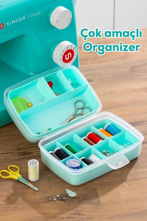 1192-1 Premium 12 Bölmeli Çok Amaçlı Organizer Saklama Kabı Yeşil