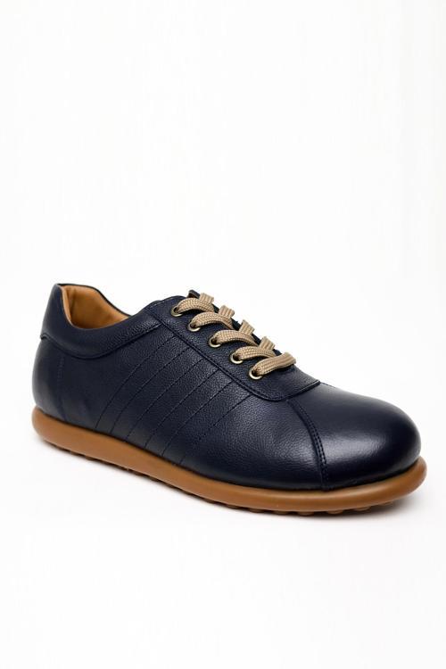  Erkek Lacivert Deri Smart Casual Ayakkabı
