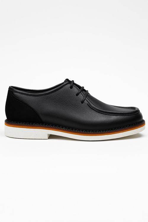 Erkek Siyah Deri Smart Casual Ayakkabı
