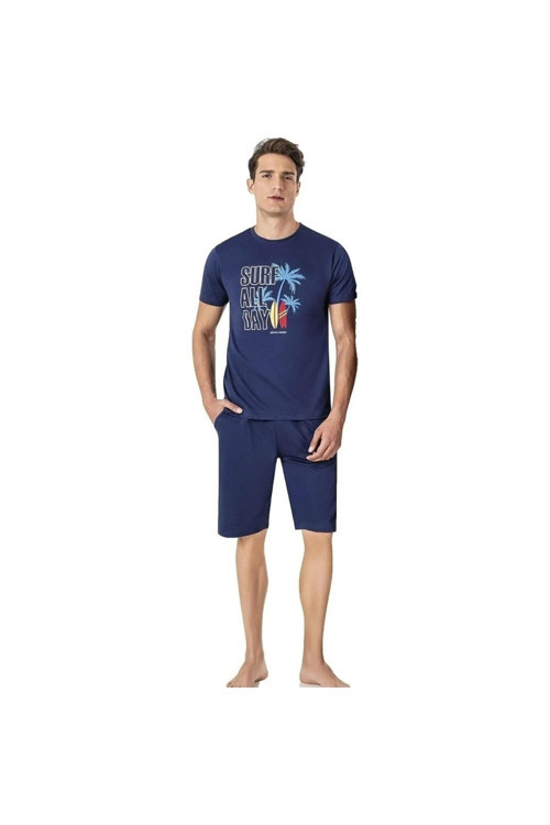 6009 Erkek Şortlu Kısa Kollu Pijama Takım