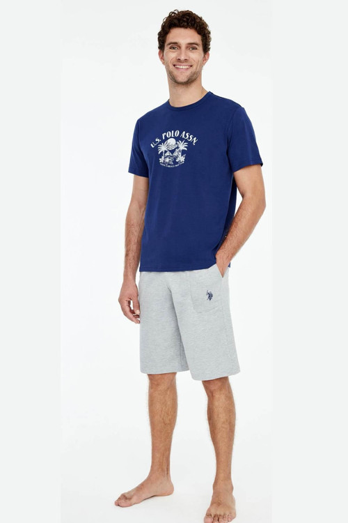 Erkek Pamuklu T-Shirt Cepli Şort Takım