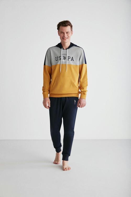 - Erkek Sarı Kapşonlu Pijama Takımı