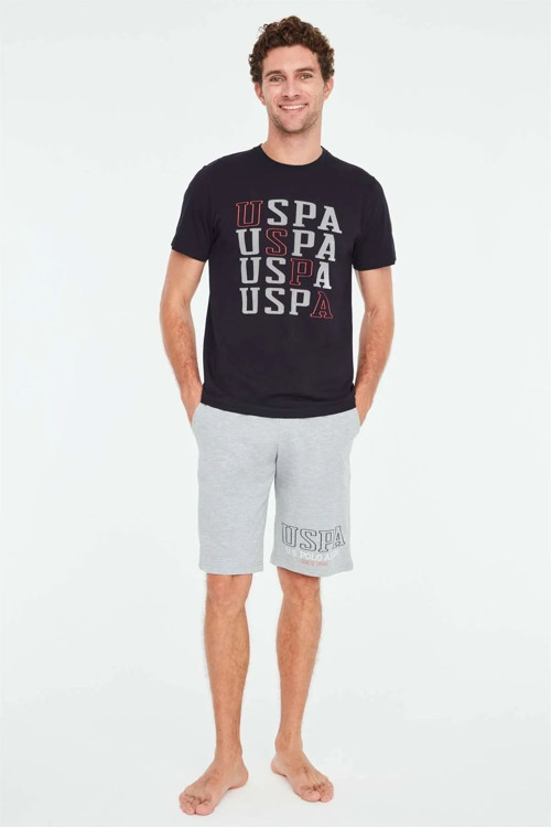18664 Erkek Lacivert T-Shirt Şort Pijama Takımı-Lacivert
