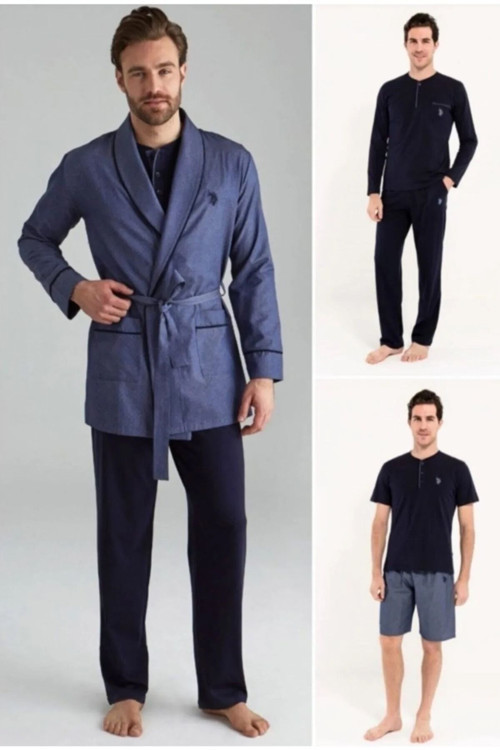 Erkek 5 Parça Röpteşambır / Pijama Set Takim - Mer.12.Dd.92/Us.O.Polo