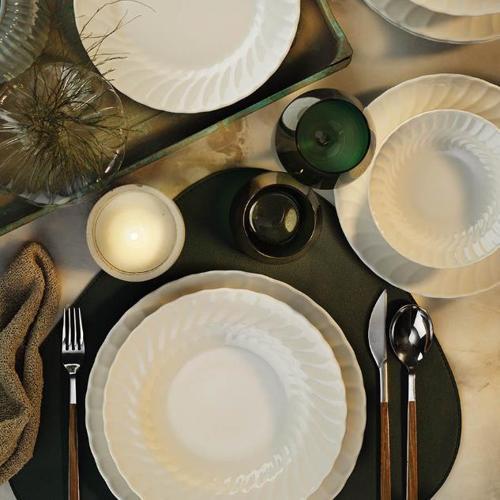 Bone Lilyum Sade 24 Parça Yemek Takımı