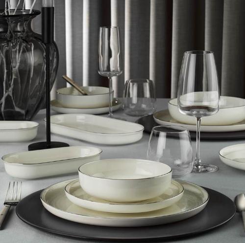 Bone Moderna 52 Prç 12 Kişilik Yemek Takımı Platin File