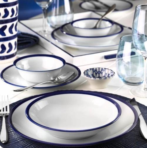 Ent. Otel 24 Parça Yemek Takımı Fileli Kobalt 23616