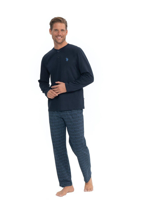 Erkek Lacivert Patlı Pijama Takımı