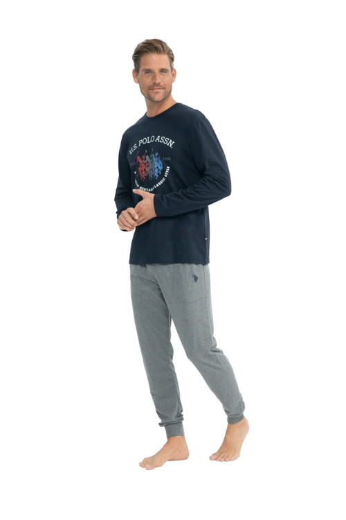 Erkek Yuvarlak Yaka Lastikli Paça Pijama Takımı 11025K.Z1.E8.T.8Agr.3.Oup2.023Jmslke