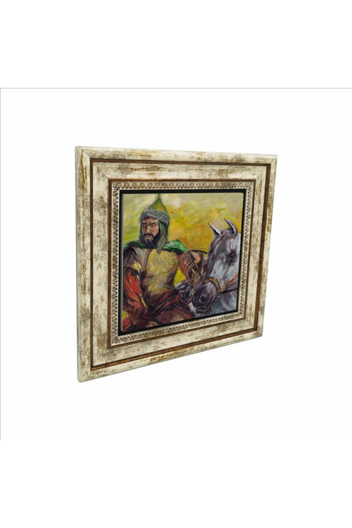 Selahaddin Eyyubi Tasviri Baskılı Doğaltaş Tablo 25Cmx25Cmkrg-086