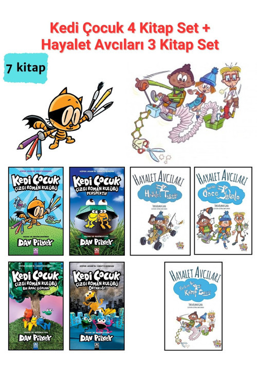 Parmak Çoçuk Kedi Çocuk Çizgi Roman Kulübü 4 Kitap Hayalet Avcıları 3 Kitap, 7 Kitap Set