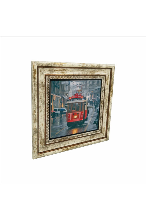Nostaljik Tramvay Baskılı Doğaltaş Tablo 25Cmx25Cm Krt-048