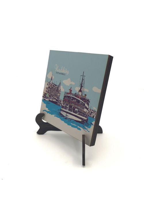 Kadıköy Vapuru Baskılı Mdf Masaüstlük (10x10 Krt-35)