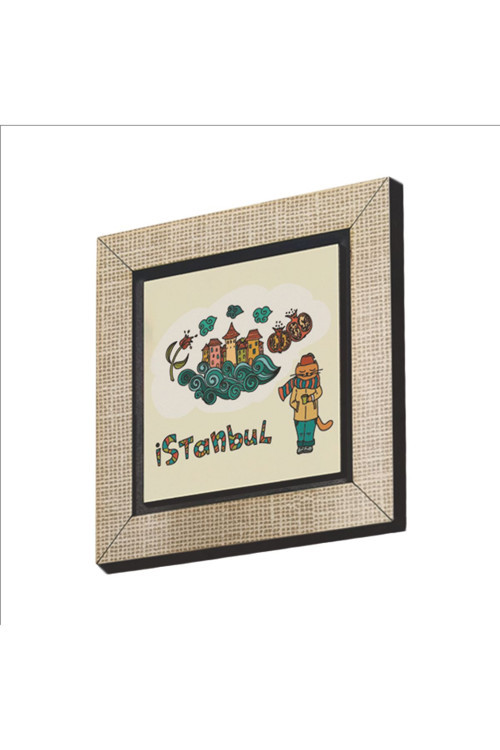 Istanbul Kedisi Baskılı Mdf Magnetkrt-062Buzdolabı Süsü