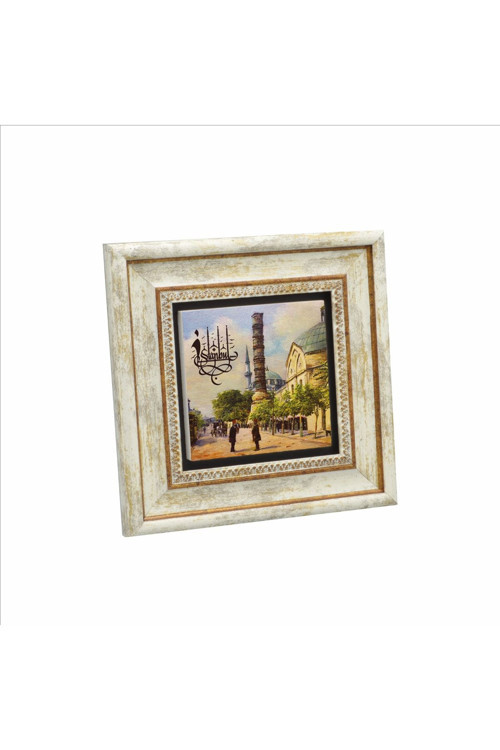Çemberlitaş Çizim 19.Yy Baskılı Doğaltaş Tablo 20Cmx20Cm Krt-051