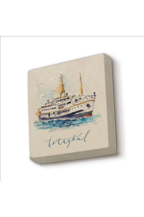 Istanbul Vapur Baskılı Doğaltaş Magnetkrt-034Buzdolabı Süsü