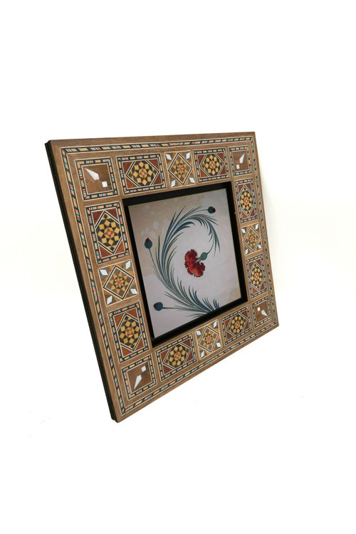Karanfil Ebrusu Baskılı Mdf Tablo 20X20 Krt-71
