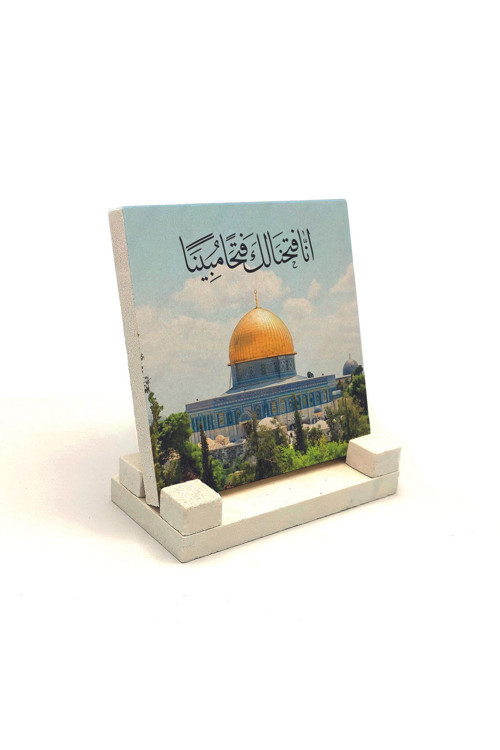 Kubbet-Üs Sahra Kudüs -Filistin Baskılı Doğaltaş Masaüstlük 10X10 Kh-243